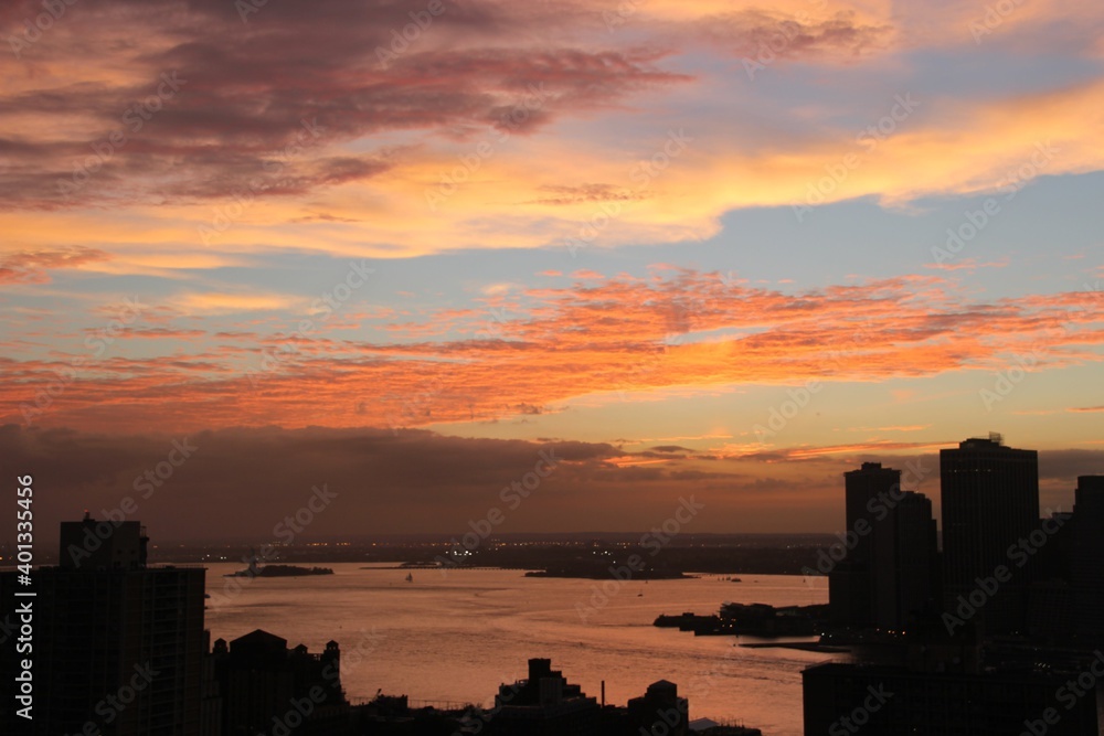New York Harbor Sunset