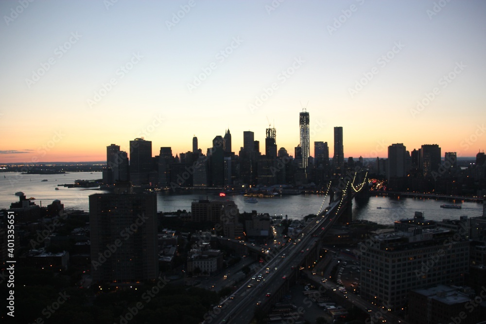 Manhattan New York Skyline Sunset