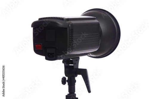 Led studio light for photo and videography on white.