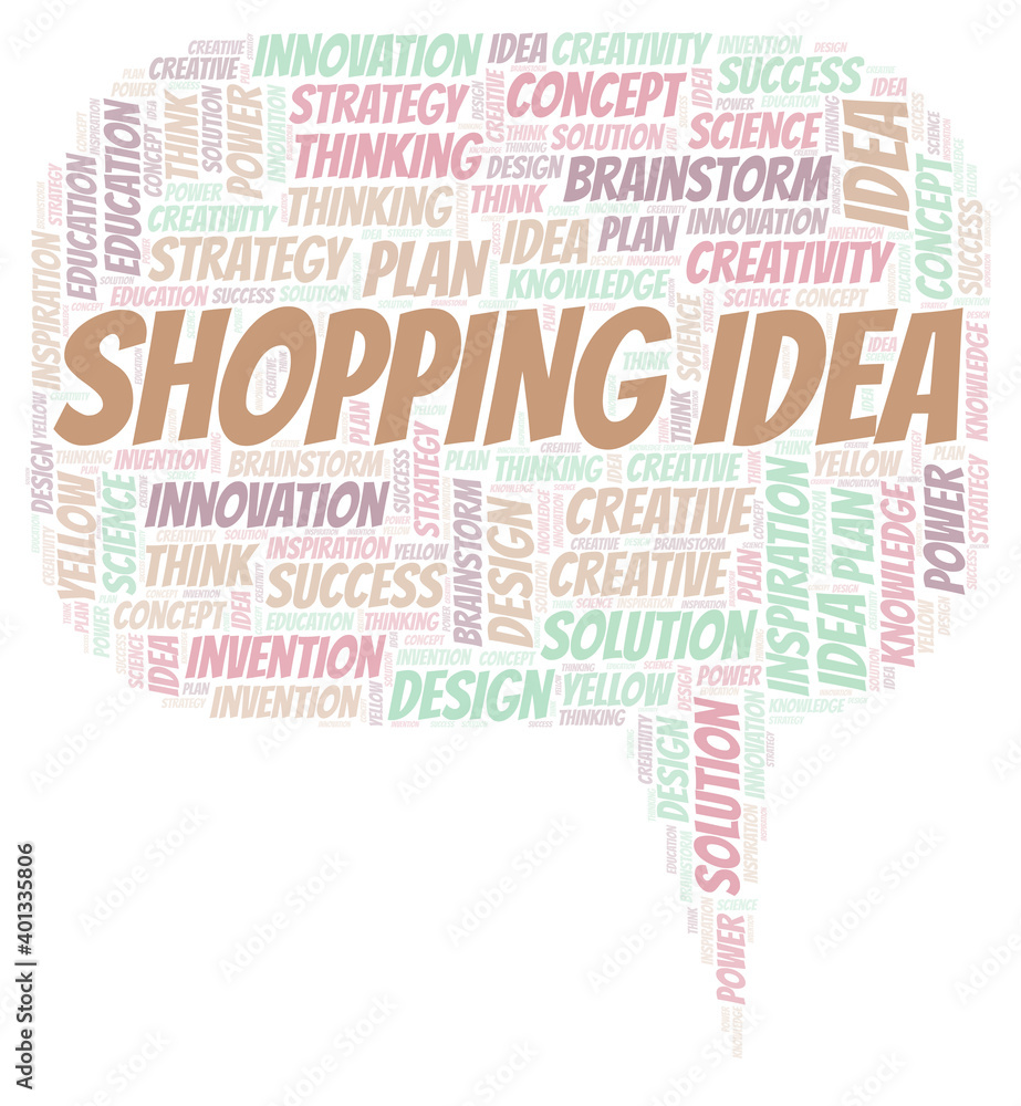 Obraz premium Shopping Idea typography word cloud create with the text only.