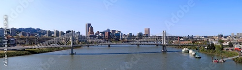 panorama of Portland, Oregon with river