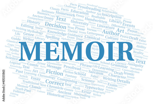 Canvas Print Memoir typography word cloud create with the text only