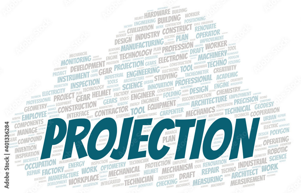 Obraz premium Projection typography word cloud create with the text only