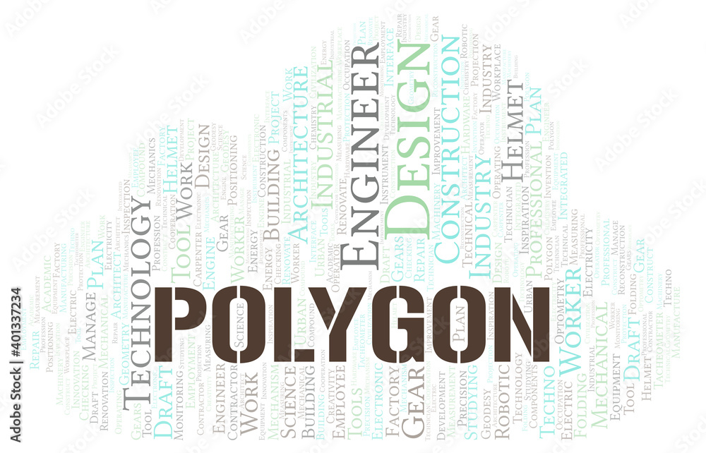Obraz premium Polygon typography word cloud create with the text only