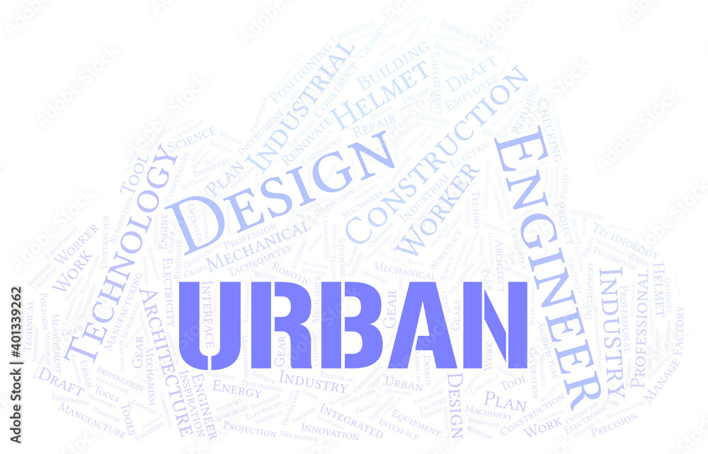 Obraz premium Urban typography word cloud create with the text only