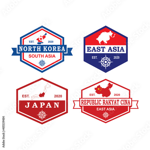 East Asia map Vector , Asia Logo