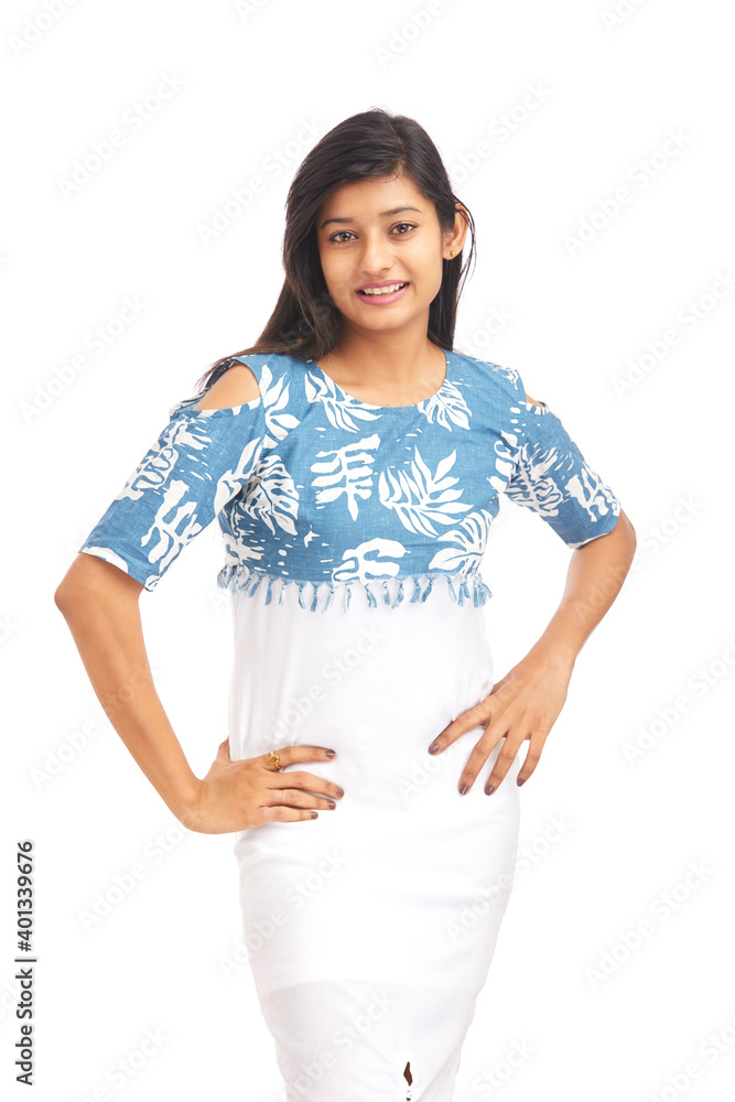 Beautiful young women with toothy smile isolated on white. Beautiful young women with toothy smile isolated on white.