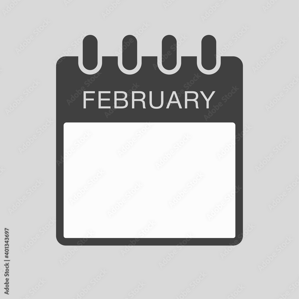 Icon page calendar, month February, to-do list Icon page calendar, month February, to-do list