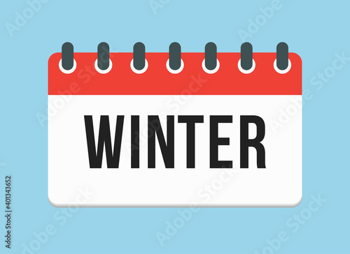 Vector square icon page calendar - season winter