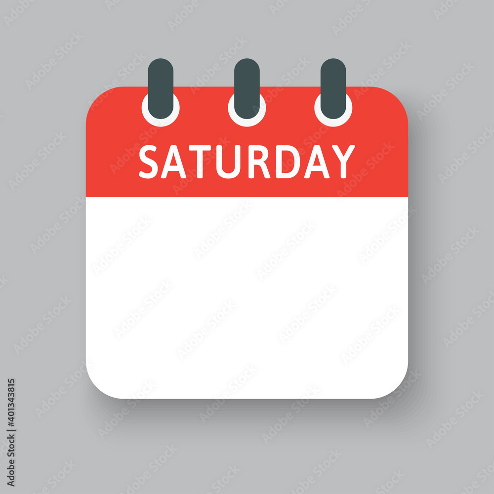 Vector icon calendar page, days of week Saturday Vector icon calendar page, days of week Saturday