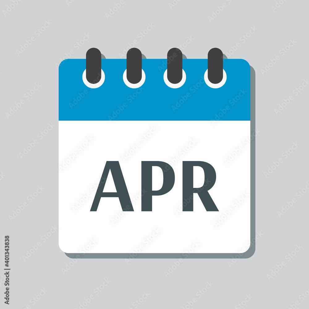 Vector icon day calendar, spring month April Vector icon day calendar, spring month April