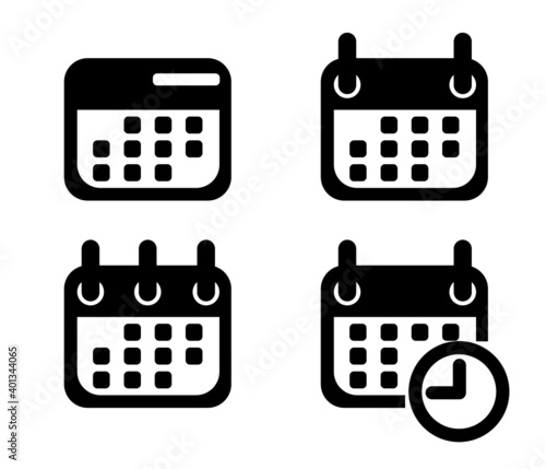 There are 4 types of calendar icons to choose from, suitable for design applications or presentations or work that require icon symbols.