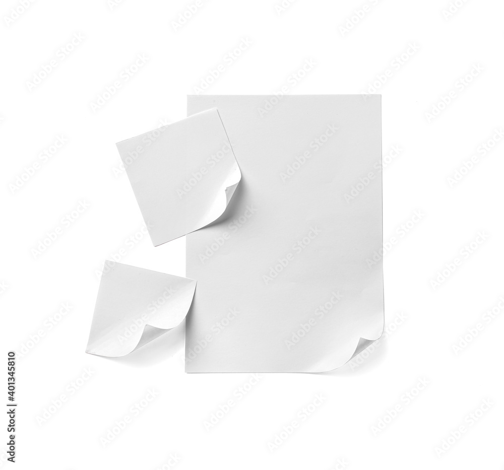 Blank paper sheets on white background Blank paper sheets on white background