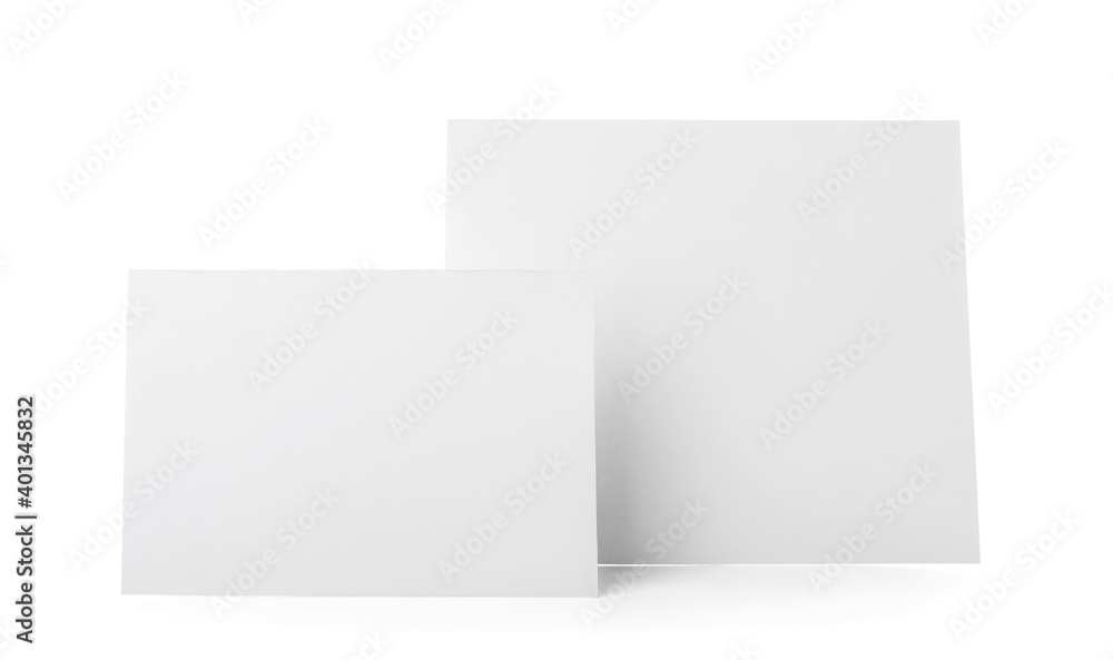 Blank paper sheets on white background Blank paper sheets on white background