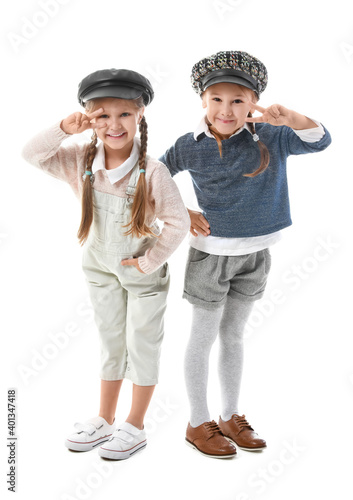 Portrait of stylish little ...