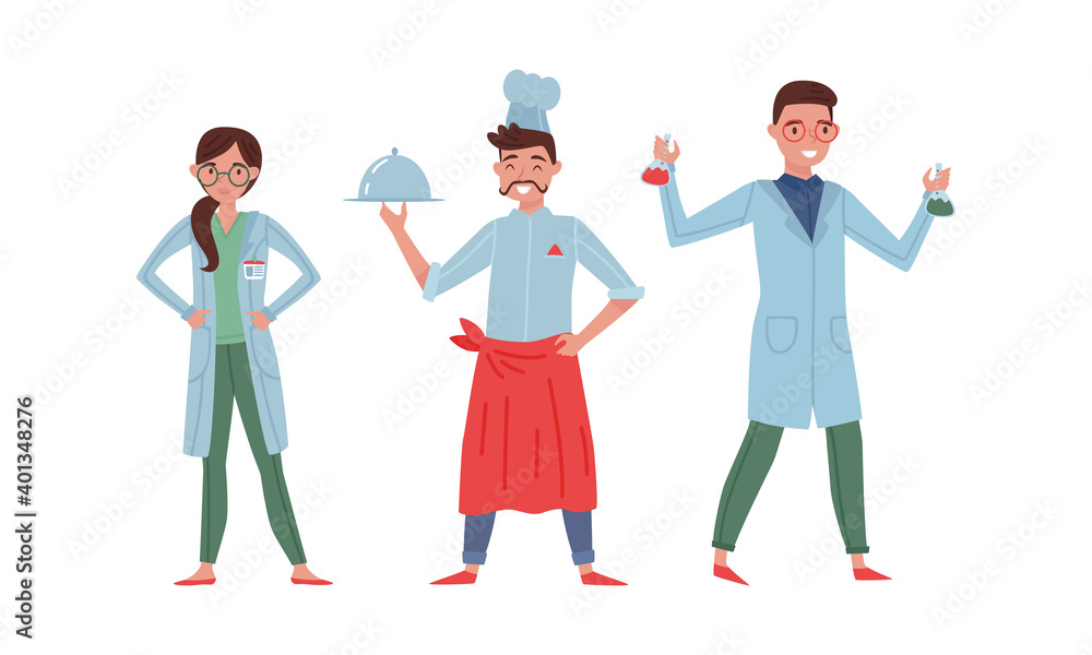 People Characters of Different Professions and Occupation Vector Illustration Set