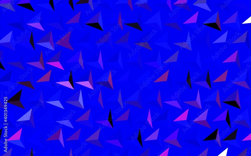 Fototapeta premium Dark Pink, Blue vector background with triangles.