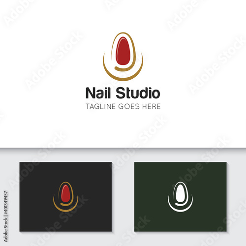 trendy and modern nail logo and icon best for salon, cosmetics, manicure, services design template