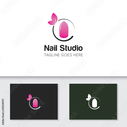 trendy and modern nail logo and icon best for salon, cosmetics, manicure, services design template