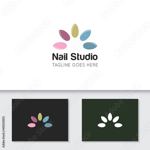 trendy and modern nail logo and icon best for salon, cosmetics, manicure, services design template