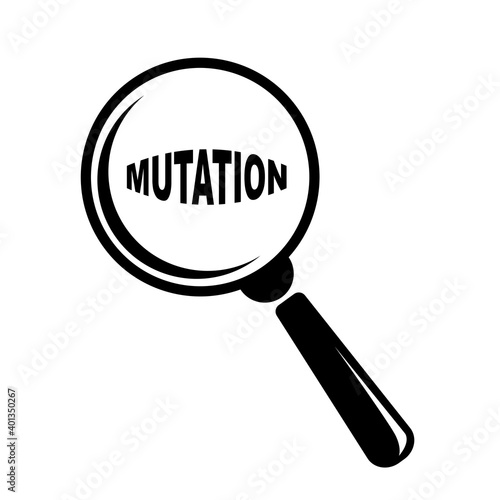 Magnifying glass covid mutation detection concept on white background. Magnifying glass icon vector. Coronavirus epidemic protective. Quarantine lockdown vector illustration. Isolated object.