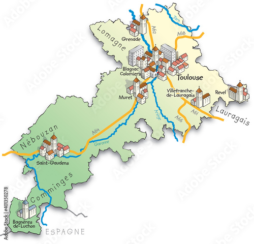 31 Carte du département de la Haute-Garonne
