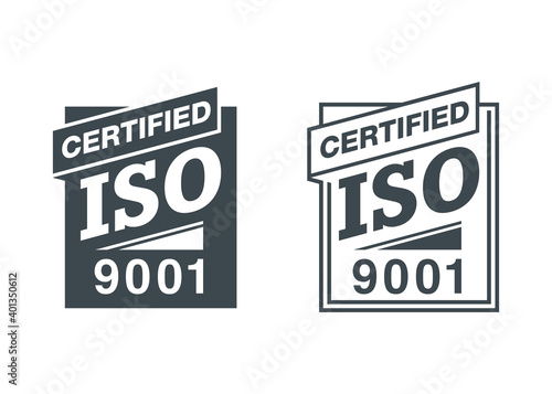 ISO 9001 monochrome square sign