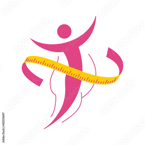 Losing weight icon - fitness or liposaction