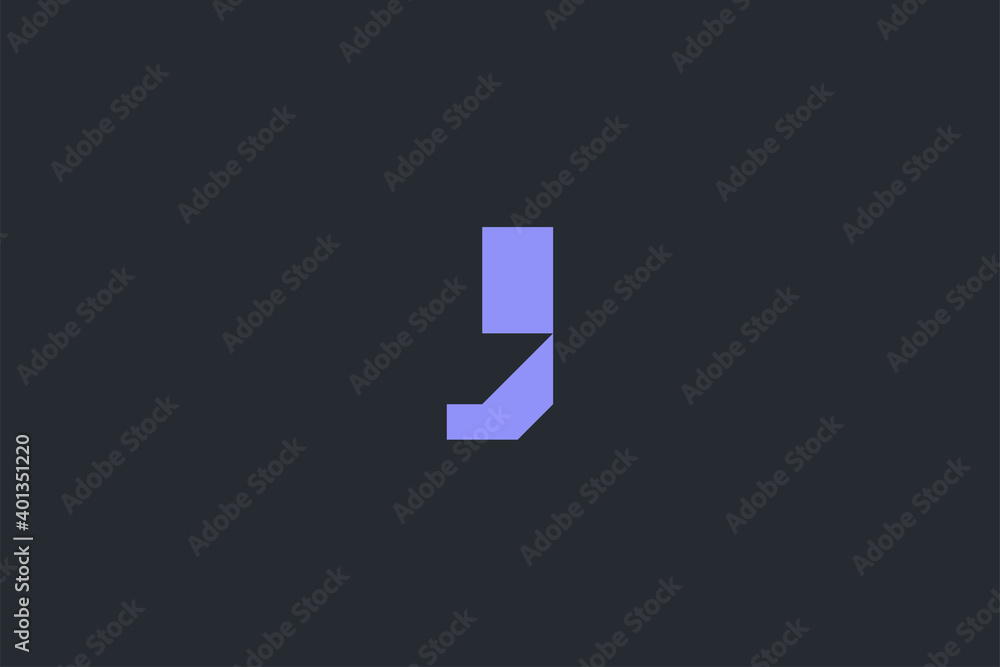 Minimal Modern Abstract Letter J Dark Background Logo Template Minimal Modern Abstract Letter J Dark Background Logo Template