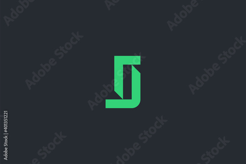 Minimal Modern Abstract Letter J Dark Background Logo Template