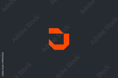 Minimal Modern Abstract Letter J Dark Background Logo Template