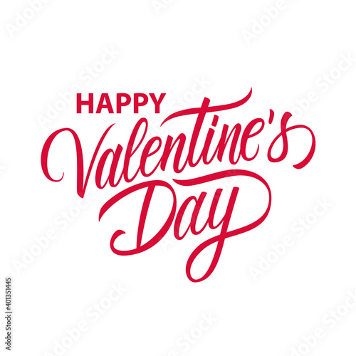 Valentines Day romantic lettering. Happy Valentine's Day, 14 february holiday greetings. Vector Illustration.