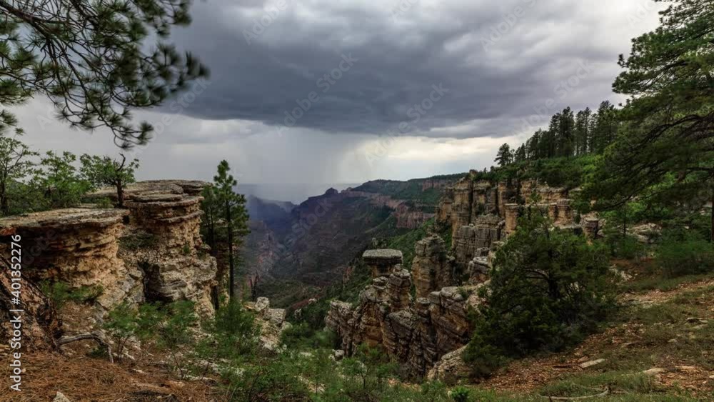 Time Lapse of storm clouds and lightning forming over the north rim of the Grand Canyon. Time Lapse of storm clouds and lightning forming over the north rim of the Grand Canyon.