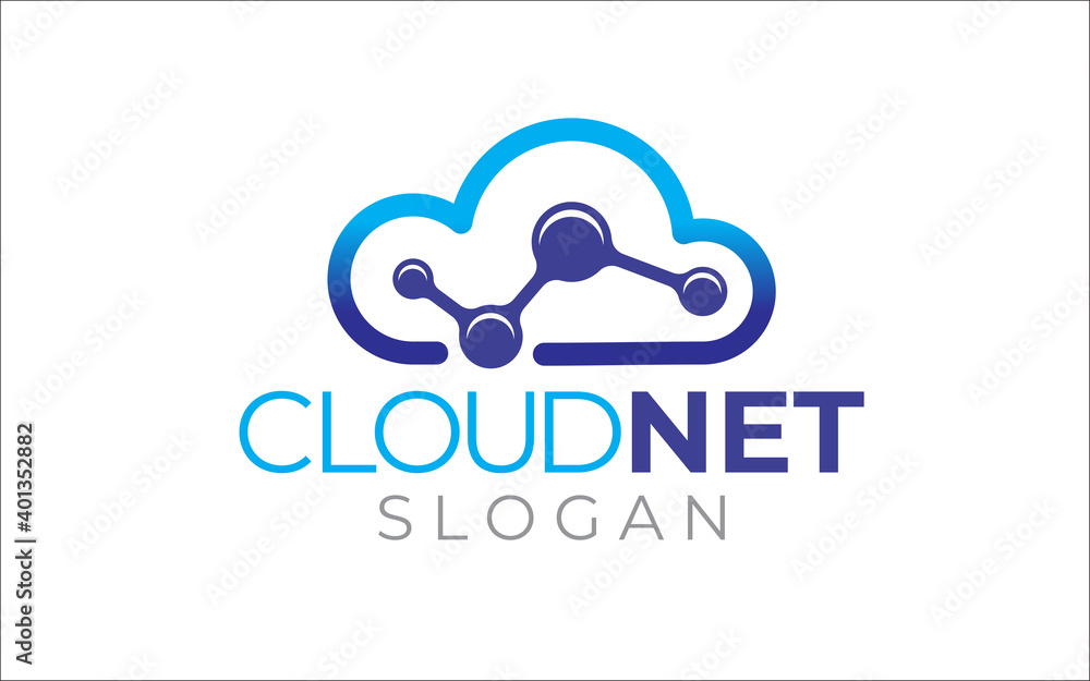 Illustration vector graphic of network data cloud logo design template Illustration vector graphic of network data cloud logo design template