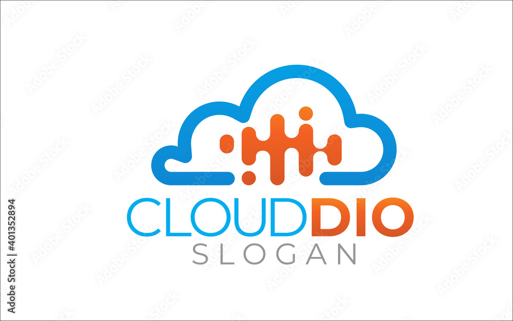 Illustration vector graphic of network data cloud logo design template Illustration vector graphic of network data cloud logo design template