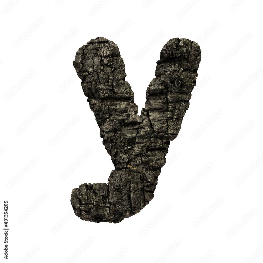 burned wood letter Y - Small 3d charcoal font - Suitable for Nature, disaster or fire related subjects burned wood letter Y - Small 3d charcoal font - Suitable for Nature, disaster or fire related subjects