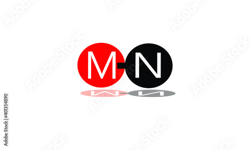 MN logo for any brand and company with red and black color