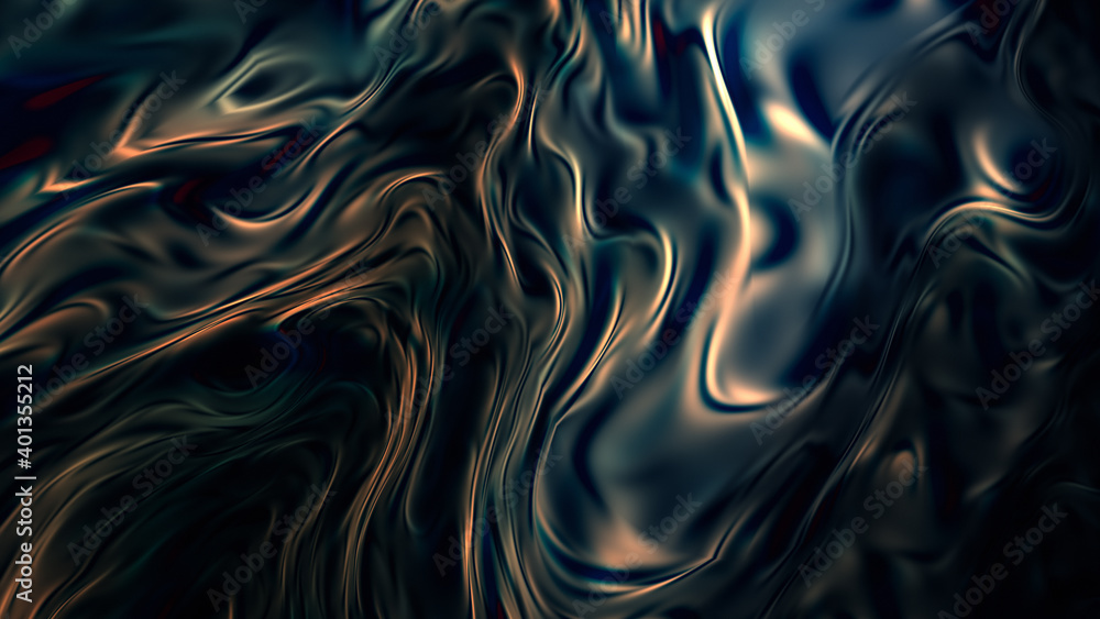 Liquid chrome surface. Fluid metal texture for design. Unreal organic