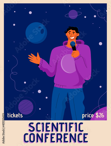 Vector poster of Scientific Conference concept