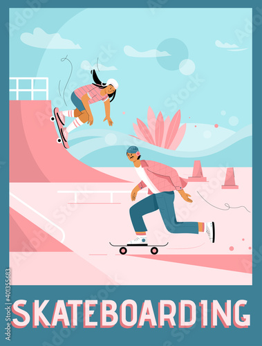 Vector poster of Skateboarding concept