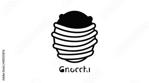 Gnocchi pasta icon animation best on white background for any design photo