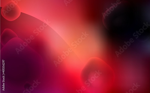 Dark Red vector template with bent ribbons. Blurred geometric sample with gradient bubbles.  New composition for your brand book.