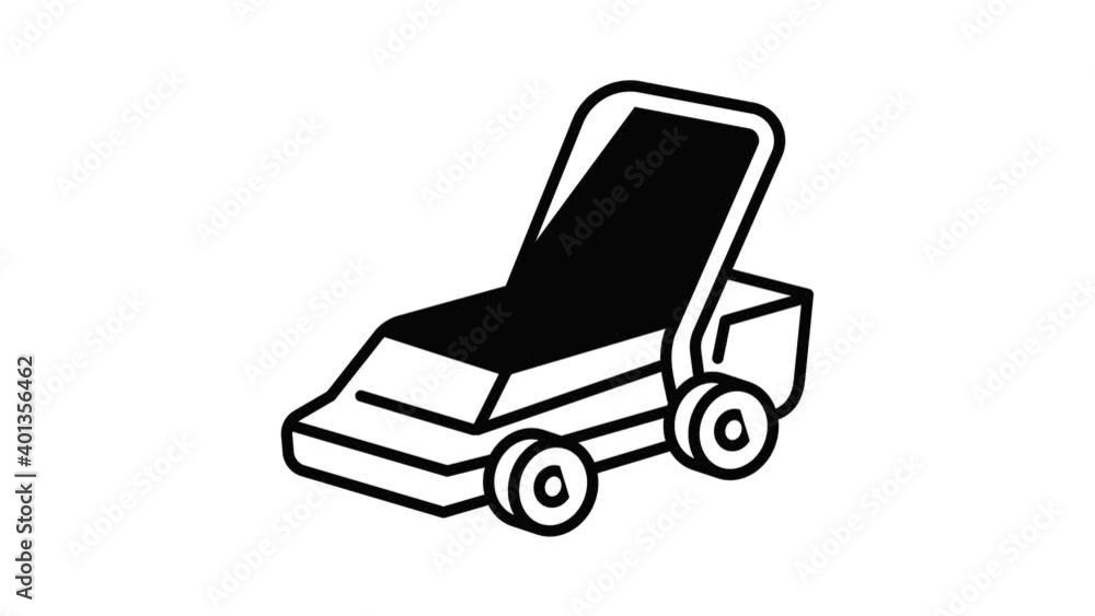 Farm lawnmower icon animation best on white background for any design Farm lawnmower icon animation best on white background for any design