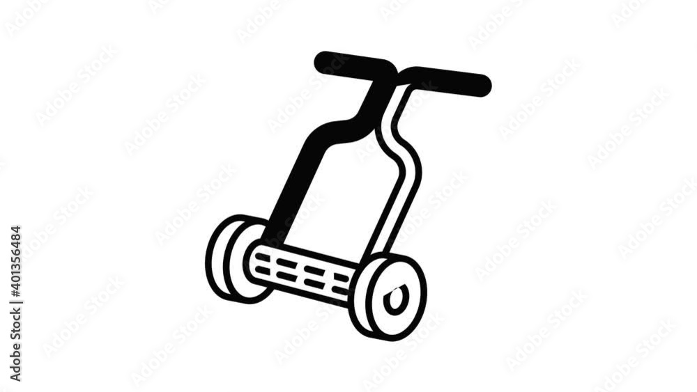 Hand lawnmower icon animation best on white background for any design Hand lawnmower icon animation best on white background for any design
