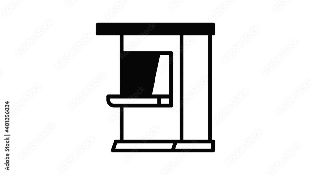 Ticket kiosk icon animation best on white background for any design Ticket kiosk icon animation best on white background for any design