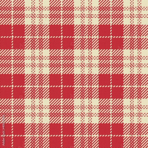 red and beige bicolor fabric texture of traditional checkered gingham repeatable ornament for plaid, tablecloths, shirts, tartan, clothes, dresses, bedding