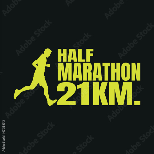 Running silhouettes. Vector illustration, Trail Running, Marathon runner.	