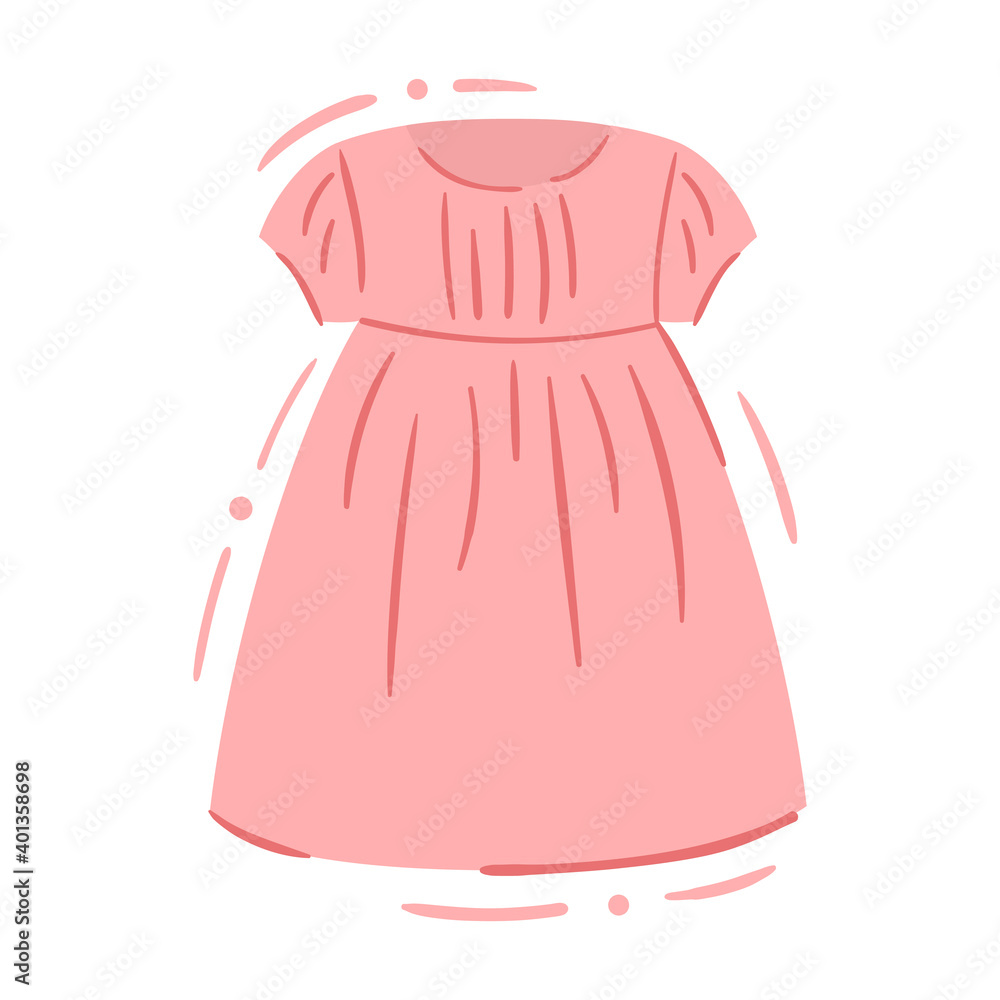 Baby girl dress on hanger  isolated vector illustration Cute lilac dress  with white collar and lace Casual and party baby clothing single clipart  Stock Vector Image  Art  Alamy