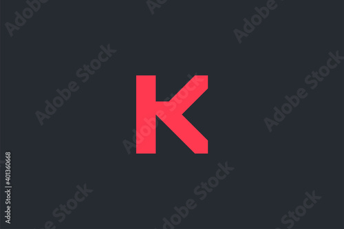 Minimal Modern Abstract Letter K Dark Background Logo Template