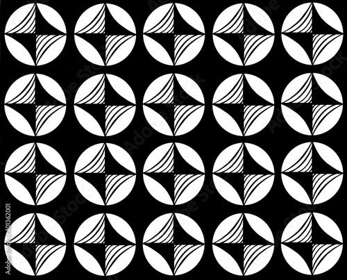 Black and white rhythmic seamless pattern. Vector illustration